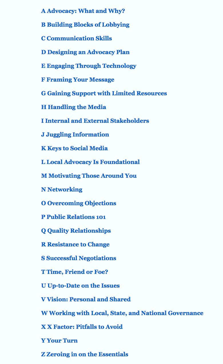 Advocacy From A To Z For School Leaders