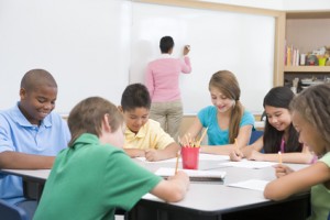 Elementary school clasroom with teacher