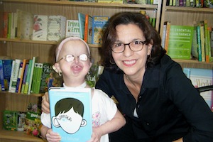 R.J. Palacio with a young fan.