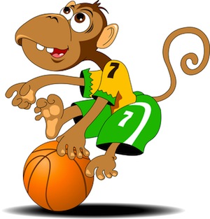 monkey and basketball