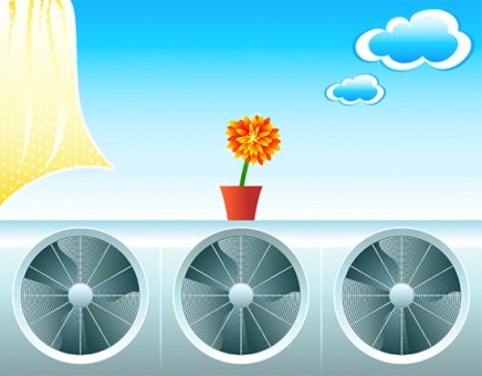 Concept illustration for fresh life with air conditioners