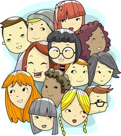 Illustration of Teens Faces of Different Race