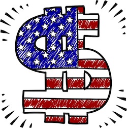Patriotic American dollar sketch