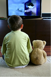 child-teddy-tv
