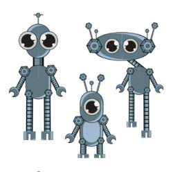 multiple grey robots 250