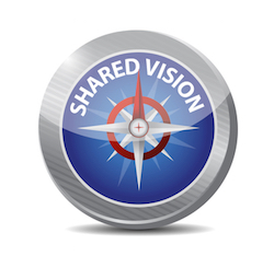 shared vision compass guide illustration design
