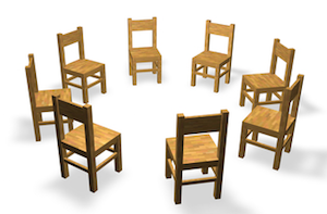 wooden chairs circle