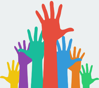 raised hands color