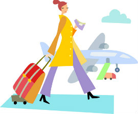 woman traveler suitcase