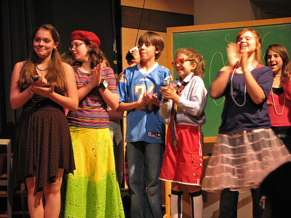 Middle school students "at play" in Oregon.