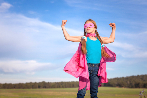 girl power super hero confidence in kids or children