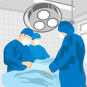 Surgeon team at work in operating room