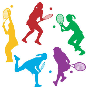 5 tennis players drawing