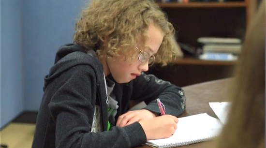 middle grades student writing