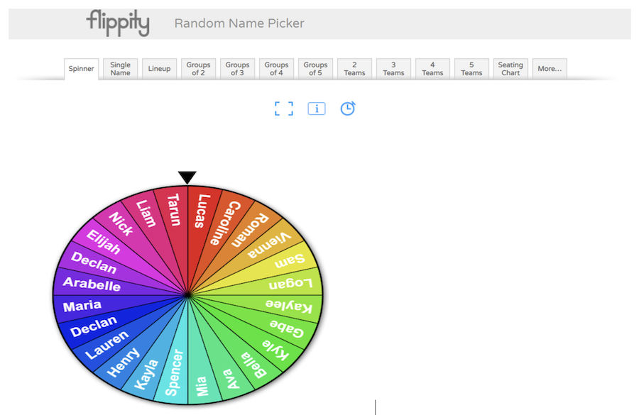 Flippity.net Game board for use in OG lesson