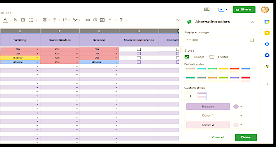 google sheets assignment tracker template for students