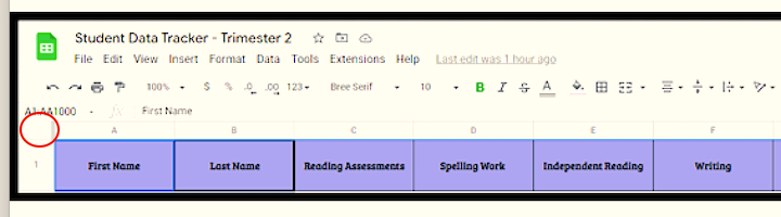 google sheets assignment tracker template for students